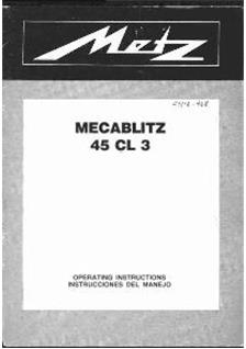 Metz 45 CL 3 manual. Camera Instructions.